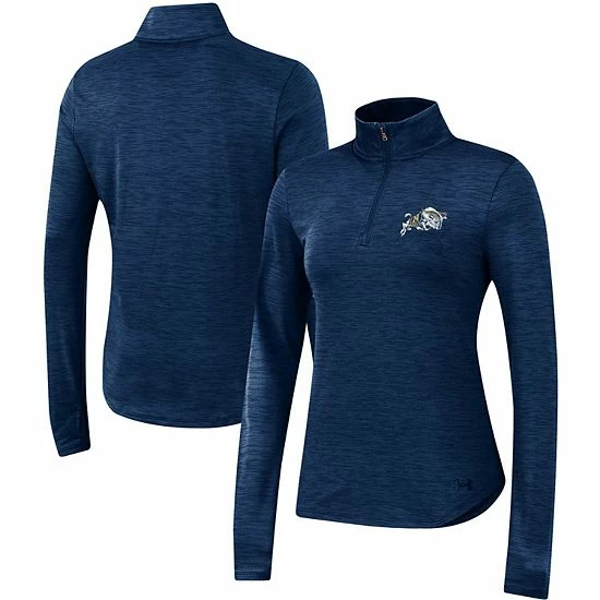 Women's Under Armour Navy Navy Midshipmen Vent Space-Dye Performance Quarter-Zip Jacket 1 Women's Under Armour Navy Navy Midshipmen Vent Space-Dye Performance Quarter-Zip Jacket