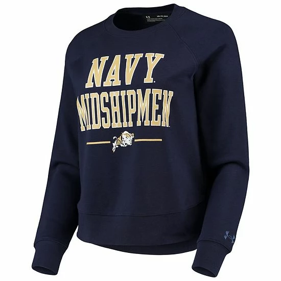 Women's Under Armour Navy Navy Midshipmen All Day Fleece Raglan Pullover Sweatshirt 2 Women's Under Armour Navy Navy Midshipmen All Day Fleece Raglan Pullover Sweatshirt - Image 2