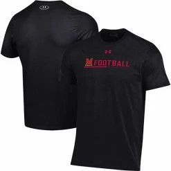 Men's Under Armour Black Maryland Terrapins 2022 Sideline Football Performance Cotton T-Shirt