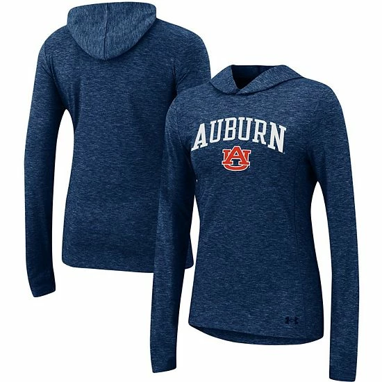 Women's Under Armour Heathered Navy Auburn Tigers Breezy Pullover Hoodie 1 Women's Under Armour Heathered Navy Auburn Tigers Breezy Pullover Hoodie