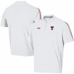 Men's Under Armour White Texas Tech Red Raiders 2021 Sideline Motivate Short Sleeve Quarter-Zip Polo