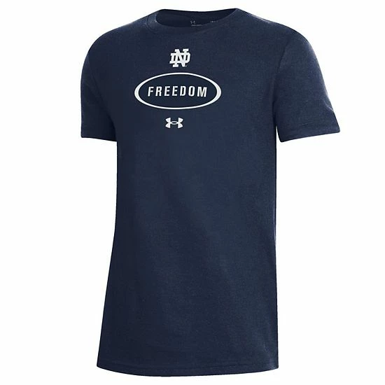 Youth Under Armour Navy Notre Dame Fighting Irish Freedom Performance T-Shirt 3 Youth Under Armour Navy Notre Dame Fighting Irish Freedom Performance T-Shirt - Image 3