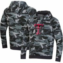 Men's Under Armour Black Texas Tech Red Raiders Logo Camo All Day Raglan Pullover Hoodie