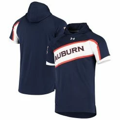 Men's Under Armour Navy Auburn Tigers On Court Performance Basketball Hooded Raglan Shooting T-shirt