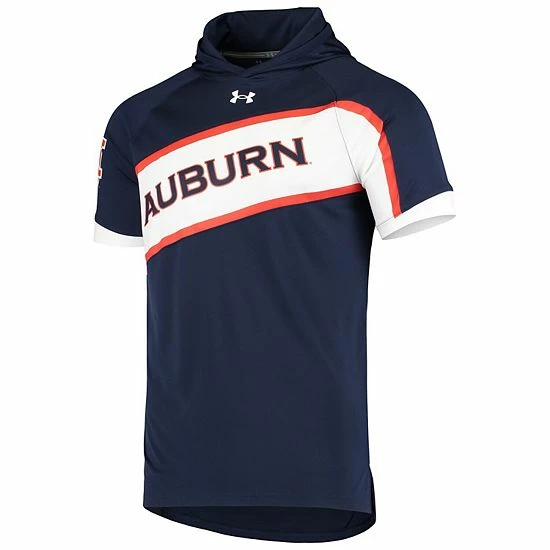 Men's Under Armour Navy Auburn Tigers On Court Performance Basketball Hooded Raglan Shooting T-shirt 3 Men's Under Armour Navy Auburn Tigers On Court Performance Basketball Hooded Raglan Shooting T-shirt - Image 3