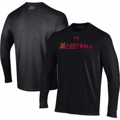 Men's Under Armour Black Maryland Terrapins 2022 Sideline Football Long Sleeve T-Shirt