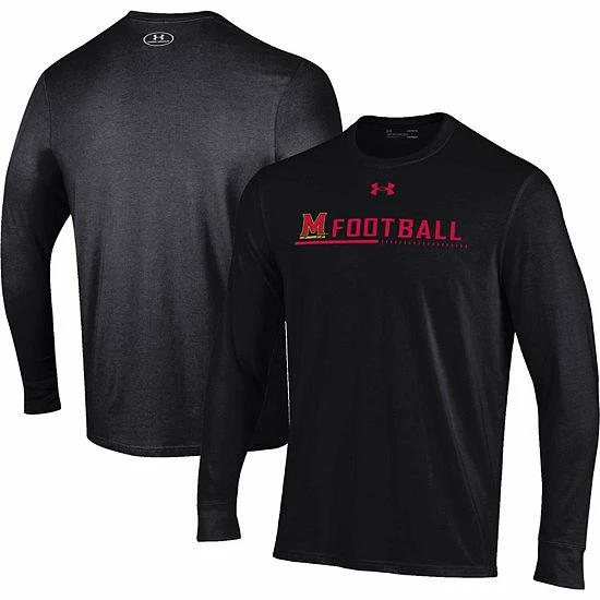 Men's Under Armour Black Maryland Terrapins 2022 Sideline Football Long Sleeve T-Shirt 2 Men's Under Armour Black Maryland Terrapins 2022 Sideline Football Long Sleeve T-Shirt - Image 2