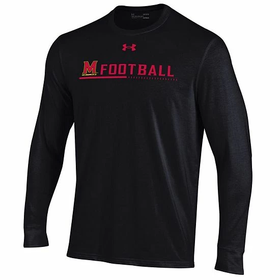 Men's Under Armour Black Maryland Terrapins 2022 Sideline Football Long Sleeve T-Shirt 3 Men's Under Armour Black Maryland Terrapins 2022 Sideline Football Long Sleeve T-Shirt - Image 3