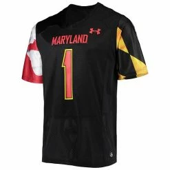Men's Under Armour #1 Black Maryland Terrapins Replica Football Jersey 6 Men's Under Armour #1 Black Maryland Terrapins Replica Football Jersey -Under Armour SHOP unnamed file 12992