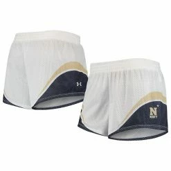 Women's Under Armour White/Navy Navy Midshipmen Mesh Shorts