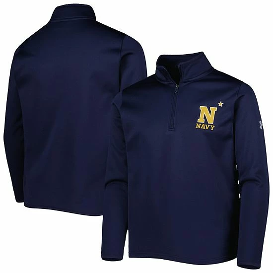Youth Under Armour Navy Navy Midshipmen Fleece Quarter-Zip Jacket 2 Youth Under Armour Navy Navy Midshipmen Fleece Quarter-Zip Jacket - Image 2