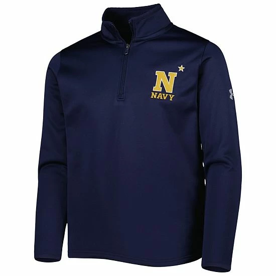 Youth Under Armour Navy Navy Midshipmen Fleece Quarter-Zip Jacket 3 Youth Under Armour Navy Navy Midshipmen Fleece Quarter-Zip Jacket - Image 3