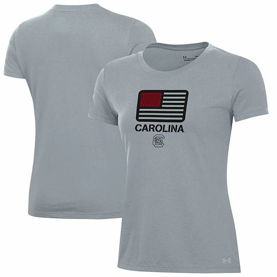 Women's Under Armour Heathered Gray South Carolina Gamecocks Freedom Performance T-Shirt 2 Women's Under Armour Heathered Gray South Carolina Gamecocks Freedom Performance T-Shirt - Image 2