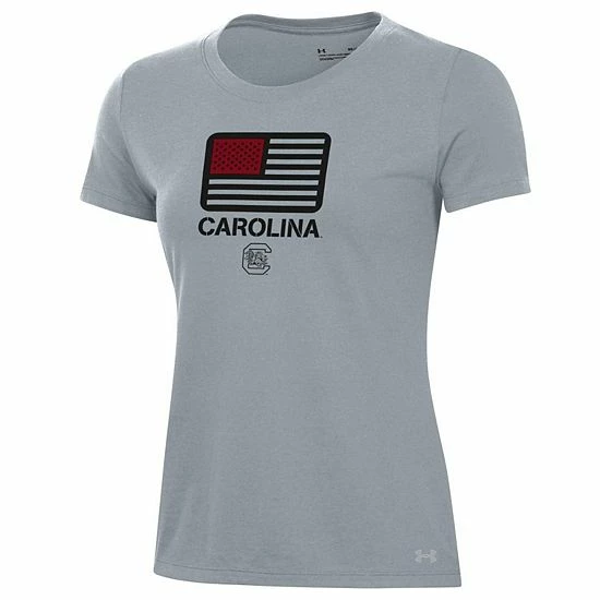 Women's Under Armour Heathered Gray South Carolina Gamecocks Freedom Performance T-Shirt 3 Women's Under Armour Heathered Gray South Carolina Gamecocks Freedom Performance T-Shirt - Image 3