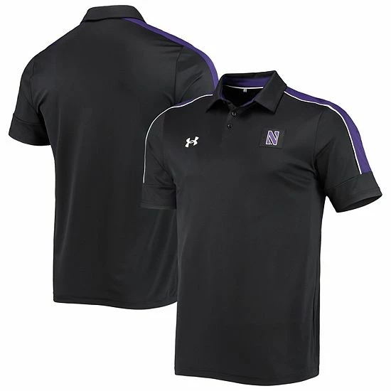 Men's Under Armour Black Northwestern Wildcats Sideline Recruit Performance Polo 1 Men's Under Armour Black Northwestern Wildcats Sideline Recruit Performance Polo