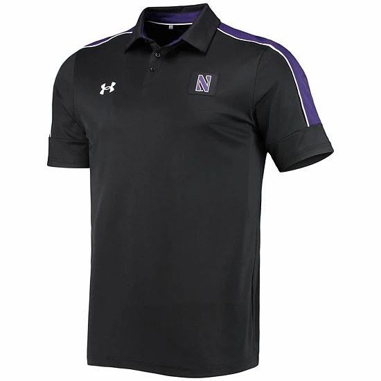 Men's Under Armour Black Northwestern Wildcats Sideline Recruit Performance Polo 3 Men's Under Armour Black Northwestern Wildcats Sideline Recruit Performance Polo - Image 3