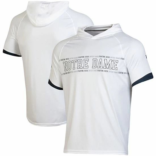Men's Under Armour White Notre Dame Fighting Irish On-Court Basketball Shooting Hoodie Raglan Performance T-Shirt 2 Men's Under Armour White Notre Dame Fighting Irish On-Court Basketball Shooting Hoodie Raglan Performance T-Shirt - Image 2
