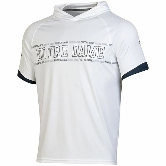Men's Under Armour White Notre Dame Fighting Irish On-Court Basketball Shooting Hoodie Raglan Performance T-Shirt 3 Men's Under Armour White Notre Dame Fighting Irish On-Court Basketball Shooting Hoodie Raglan Performance T-Shirt - Image 3