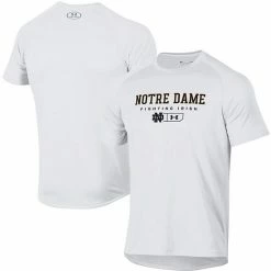 Men's Under Armour White Notre Dame Fighting Irish Lockup Tech Raglan T-Shirt