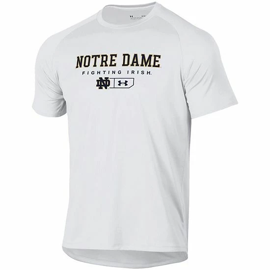 Men's Under Armour White Notre Dame Fighting Irish Lockup Tech Raglan T-Shirt 3 Men's Under Armour White Notre Dame Fighting Irish Lockup Tech Raglan T-Shirt - Image 3
