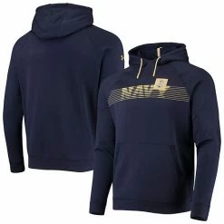Men's Under Armour Navy Navy Midshipmen 2021 Sideline Fleece Raglan Pullover Hoodie