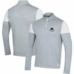 Men's Under Armour Steel Notre Dame Fighting Irish Gameday Tri-Blend Quarter-Zip Jacket