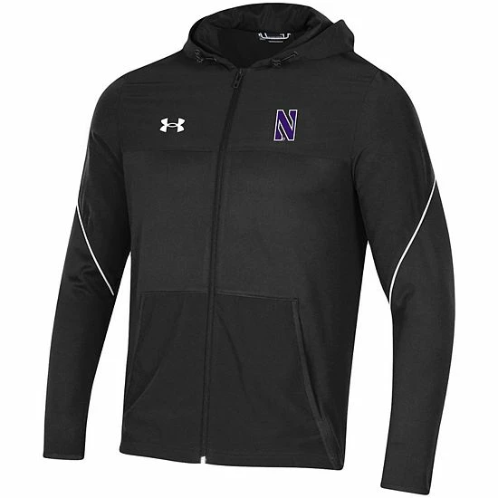Men's Under Armour Black Northwestern Wildcats 2021 Sideline Warm-Up Full-Zip Hoodie 3 Men's Under Armour Black Northwestern Wildcats 2021 Sideline Warm-Up Full-Zip Hoodie - Image 3