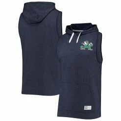 Men's Under Armour Navy Notre Dame Fighting Irish Gameday Tri-Blend Sleeveless Pullover Hoodie