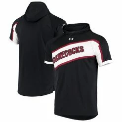 Men's Under Armour Black South Carolina Gamecocks On Court Performance Basketball Hooded Raglan Shooting T-shirt