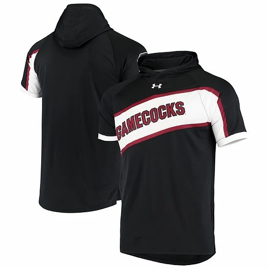 Men's Under Armour Black South Carolina Gamecocks On Court Performance Basketball Hooded Raglan Shooting T-shirt 1 Men's Under Armour Black South Carolina Gamecocks On Court Performance Basketball Hooded Raglan Shooting T-shirt