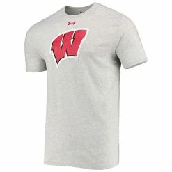 Men's Under Armour Heathered Gray Wisconsin Badgers School Logo Performance Cotton T-Shirt -Under Armour SHOP unnamed file 13147