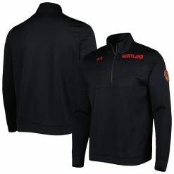 Men's Under Armour Black Maryland Terrapins Universal Mock Neck Half-Zip Jacket