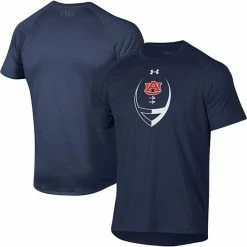 Men's Under Armour Navy Auburn Tigers Football Icon Raglan T-Shirt