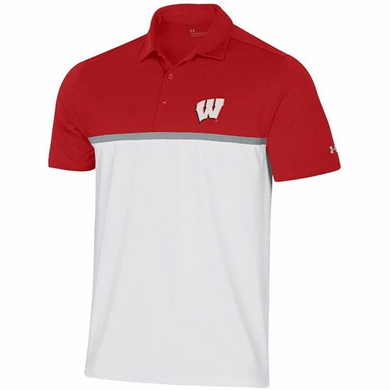 Men's Under Armour White/Red Wisconsin Badgers HeatGear Game Day Polo 3 Men's Under Armour White/Red Wisconsin Badgers HeatGear Game Day Polo - Image 3