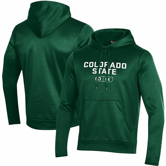 Men's Under Armour Green Colorado State Rams Logo Lockup Fleece Performance Pullover Hoodie 2 Men's Under Armour Green Colorado State Rams Logo Lockup Fleece Performance Pullover Hoodie - Image 2