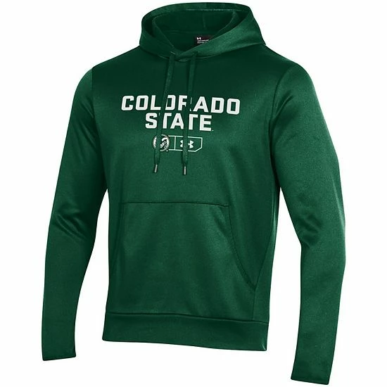 Men's Under Armour Green Colorado State Rams Logo Lockup Fleece Performance Pullover Hoodie 3 Men's Under Armour Green Colorado State Rams Logo Lockup Fleece Performance Pullover Hoodie - Image 3