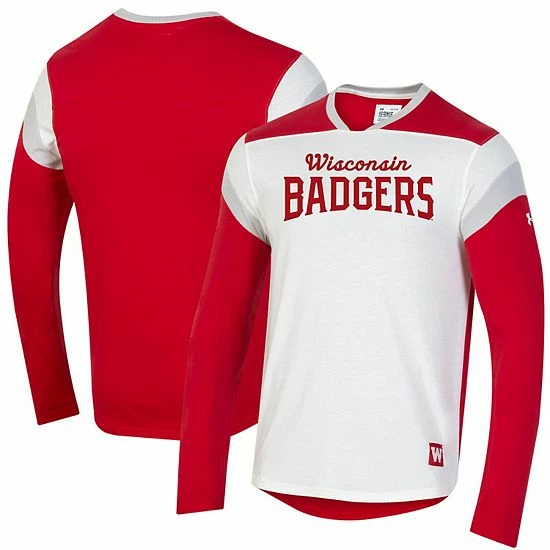 Men's Under Armour White/Red Wisconsin Badgers Iconic Long Sleeve T-Shirt 2 Men's Under Armour White/Red Wisconsin Badgers Iconic Long Sleeve T-Shirt - Image 2