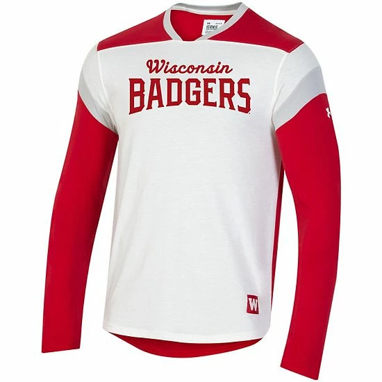 Men's Under Armour White/Red Wisconsin Badgers Iconic Long Sleeve T-Shirt 3 Men's Under Armour White/Red Wisconsin Badgers Iconic Long Sleeve T-Shirt - Image 3