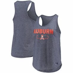 Women's Under Armour Navy Auburn Tigers Tri-Blend Performance Tank Top