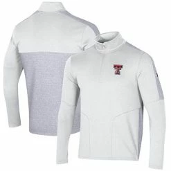 Men's Under Armour White/Heathered Gray Texas Tech Red Raiders Apollo Half-Zip Jacket