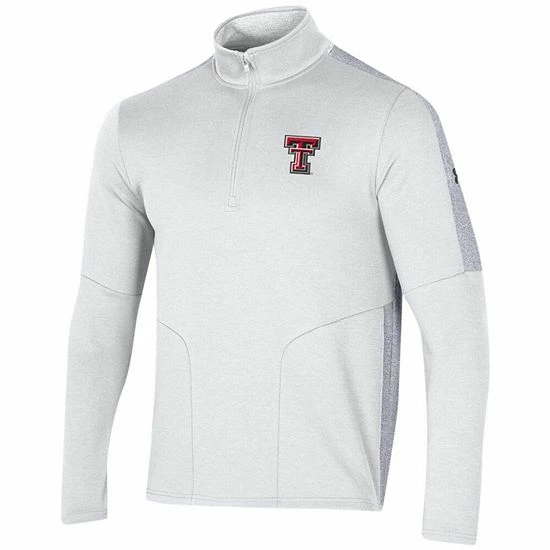 Men's Under Armour White/Heathered Gray Texas Tech Red Raiders Apollo Half-Zip Jacket 2 Men's Under Armour White/Heathered Gray Texas Tech Red Raiders Apollo Half-Zip Jacket - Image 2
