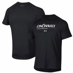 Men's Under Armour Black Cincinnati Bearcats Wordmark Tech Performance Raglan T-Shirt