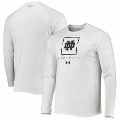 Men's Under Armour White Notre Dame Fighting Irish Football Raglan Long Sleeve T-Shirt