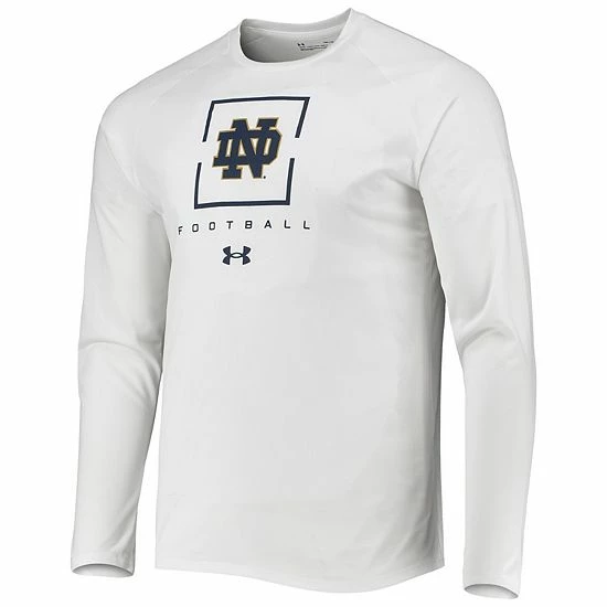 Men's Under Armour White Notre Dame Fighting Irish Football Raglan Long Sleeve T-Shirt 3 Men's Under Armour White Notre Dame Fighting Irish Football Raglan Long Sleeve T-Shirt - Image 3
