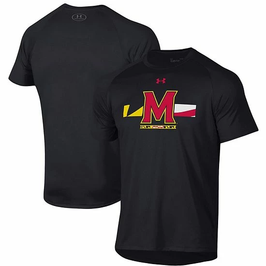 Men's Under Armour Black Maryland Terrapins Logo Stripe Performance Raglan T-Shirt 2 Men's Under Armour Black Maryland Terrapins Logo Stripe Performance Raglan T-Shirt - Image 2