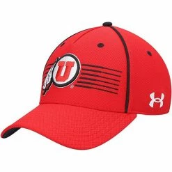 Men's Under Armour Red Utah Utes Iso-Chill Blitzing Accent Adjustable Hat