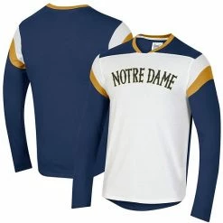 Men's Under Armour Navy/White Notre Dame Fighting Irish Iconic Long Sleeve T-Shirt