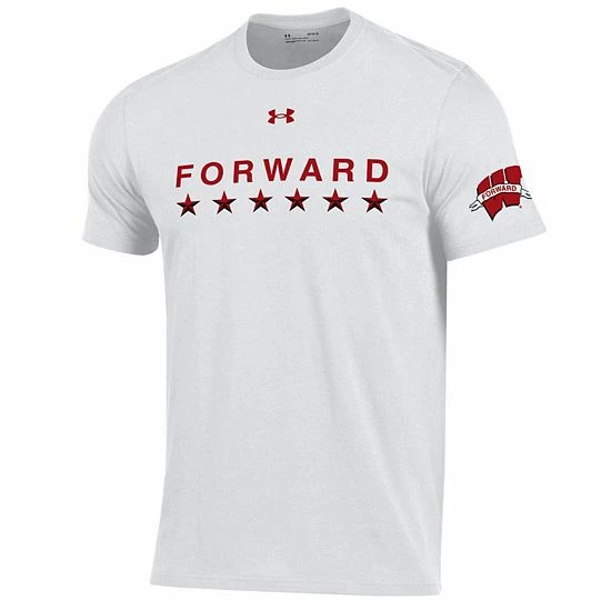 Men's Under Armour White Wisconsin Badgers Forward Collection Performance T-Shirt 3 Men's Under Armour White Wisconsin Badgers Forward Collection Performance T-Shirt - Image 3
