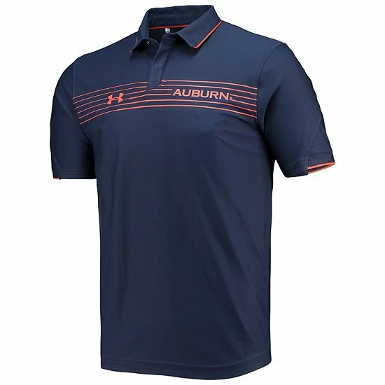 Men's Under Armour Navy Auburn Tigers Sideline Chest Stripe Performance Polo 3 Men's Under Armour Navy Auburn Tigers Sideline Chest Stripe Performance Polo - Image 3