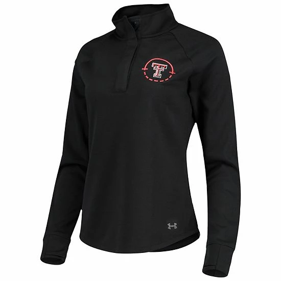 Women's Under Armour Black Texas Tech Red Raiders Basketball On-Court Quarter-Snap Raglan Jacket 3 Women's Under Armour Black Texas Tech Red Raiders Basketball On-Court Quarter-Snap Raglan Jacket - Image 3
